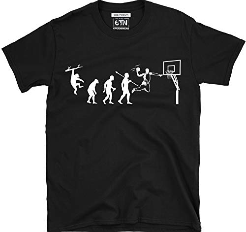 6TN Mens The Evolution of Basketball T Shirt (Medium) Black