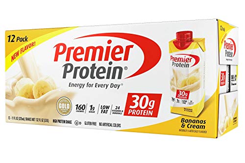 Book Cover Premier Protein High Protein Shake, Bananas & Cream (11 fl. oz., 12 pack) xMKOW