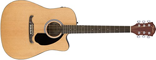 Fender FA-125CE Dreadnought Acoustic Guitar, Natural Finish