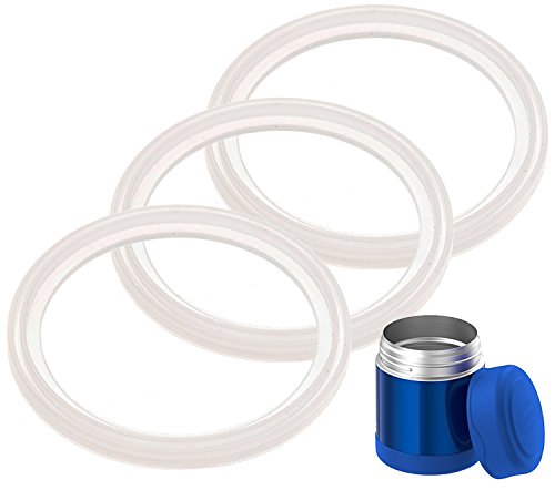 Book Cover 3-Pack of Thermos (TM) Food Jar 10 Ounce FUNtainer (TM) -Compatible Gaskets / O-Rings / Seals by Impresa Products - BPA-/Phthalate-/Latex-Free - Replacement for 10 Ounce Container