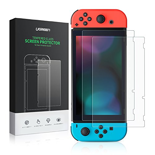 Book Cover UGREEN Switch Screen Protector for Nintendo Switch Tempered Glass 2 Pack Screen Saver Protector Film with Transparent HD Clear Anti-Scratch