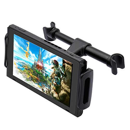 Book Cover Car Headrest Mount for Nintendo Switch, Adjustable Car Holder for Nintendo Switch/iPhone/iPad and Other Tablets (4