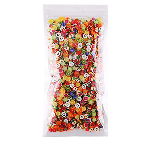 DIYASY Mini 1/4 Inch 2300pc 3D Nail Slice Fruit Face Decorations Christmas Slime Making Supply for Sticking to Slime and Nail Art