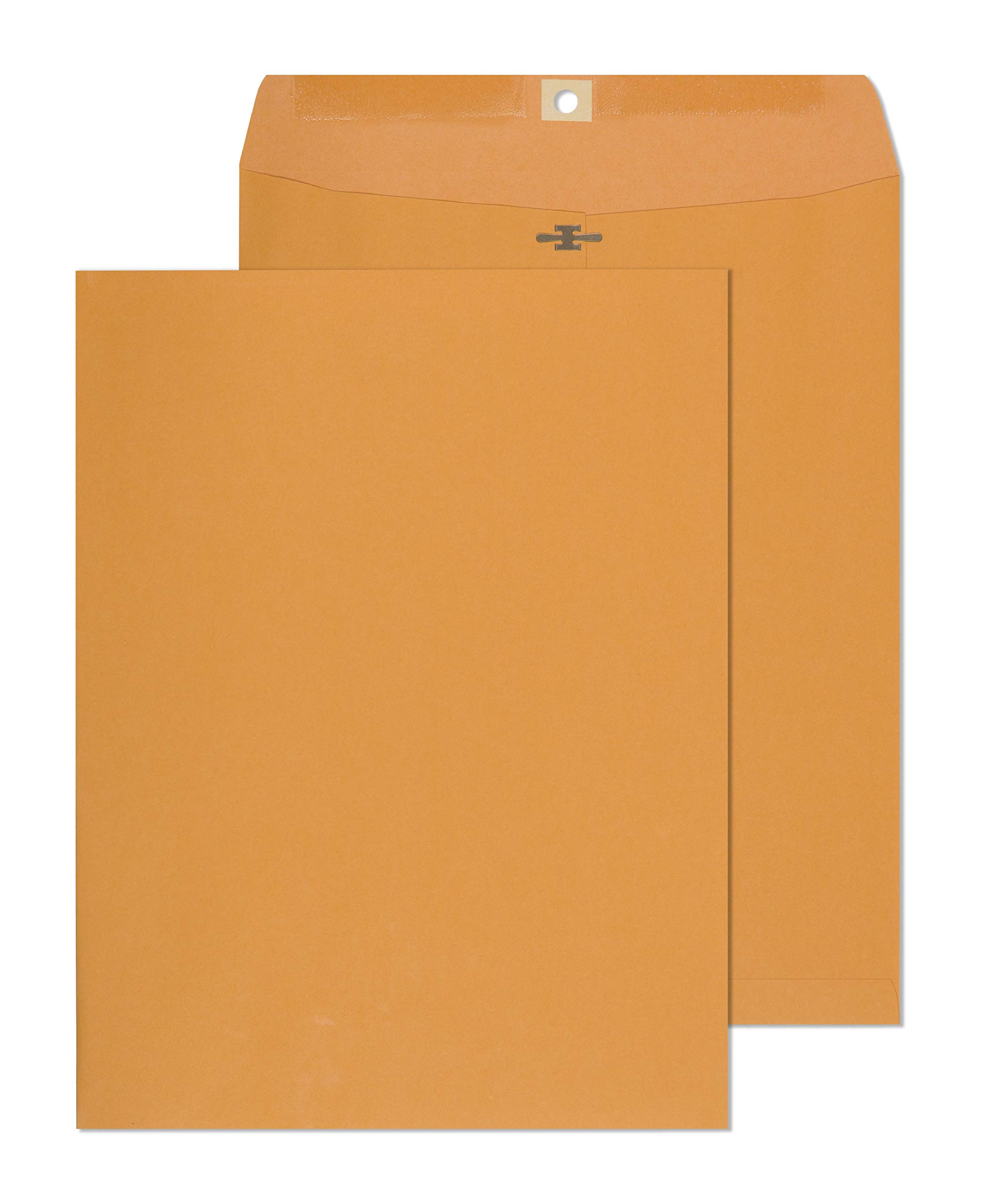 Book Cover Clasp Envelopes - 10x13 Inch Brown Kraft Catalog Envelopes with Clasp Closure & Gummed Seal - 28lb Heavyweight Paper Envelopes for Home, Office, Business, Legal or School 30 Pack 10x13, Brown Kraft