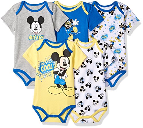 Disney baby-boys Mickey 5 Pack Bodysuits