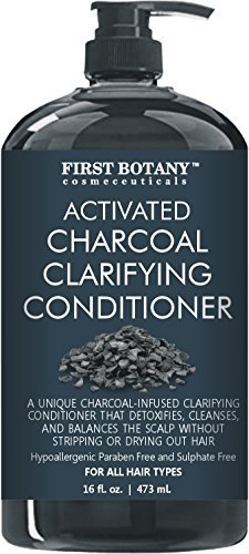 Activated Charcoal Professional Hair Conditioner for Men and Women 16 fl. oz - Sulfate Free - Volumizing & Moisturizing, Gentle on Curly & Color Treated Hair. Infused with Keratin.