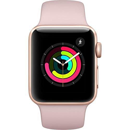 Book Cover Apple Watch Series 3 (GPS, 38MM) - Gold Aluminum Case with Pink Sand Sport Band (Renewed)