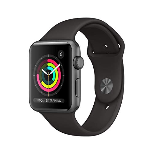 Book Cover (Refurbished) Apple Watch Series 3 (GPS, 38MM) - Space Gray Aluminum Case with Black Sport Band