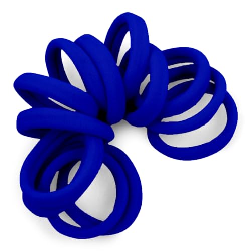 Cyndibands Seamless Hair Ties - Gentle Hair Ties No Damage, Standard Size 1.5 Inch, Soft and Stretchy Nylon Fabric Ponytail Holders - 12 Count