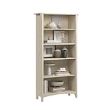 Bush Home Salinas 5 Shelf Bookcase in Antique White, Tall Bookshelf, Large Book Shelf for Living Room, Home Office, or Entryway