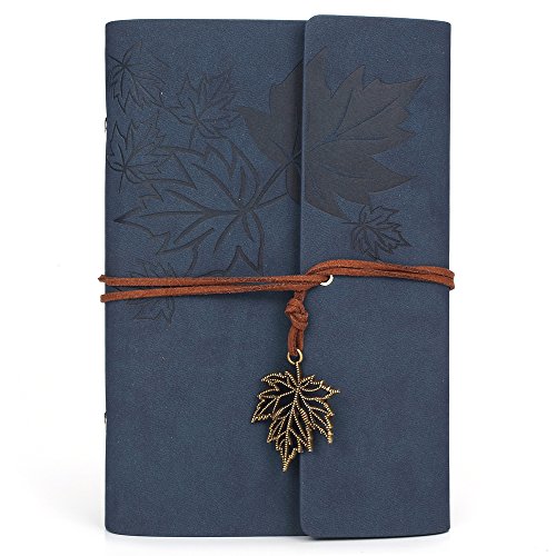 Leather Writing Journal Notebook, MALEDEN Classic Spiral Bound Notebook Refillable Diary Sketchbook Gifts with Unlined Travel Journals to Write in for Girls and Boys