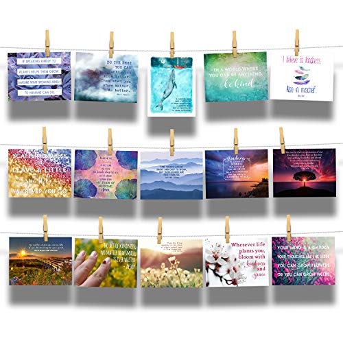 Kind Cards Postcard 15-Pack Assortment - Collection of Encouraging Kindness Inspirational Postcards