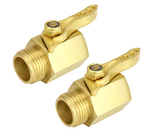 SOMMERLAND A1010 Full Flow Heavy Duty Ergonomic Garden Hose Shut Off Valve -2PK with 10 Hose Washer Pack