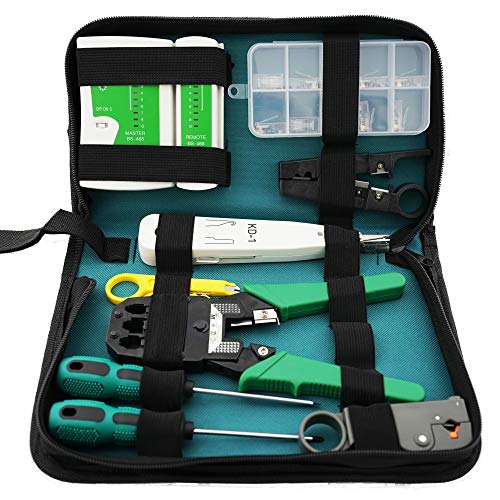 Network Cable Repair Maintenance Tool Kit Set Rj45 Rj11 Cat5e Cat6 Cable Tester Test Crimper Crimping Stripper Cutter Tool Kit