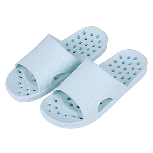 Book Cover Shower Sandal Slippers Quick Drying Bathroom Slippers Gym Slippers Soft Sole Open Toe House Slippers, Blue, 7.5-9 Women / 6.5-8 Men