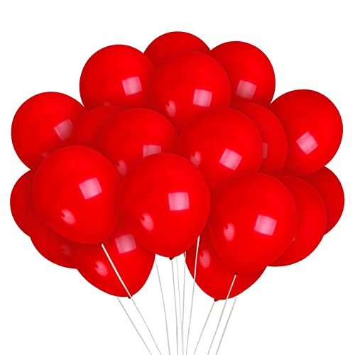 Treasures Gifted Matte Red Balloons - Dark Red Balloons - Ruby Red Balloons - Cherry Red Latex Balloons - Crimson Latex Balloons 12 Inch - Globos Rojos - Bulk Red Balloons 100 Pack