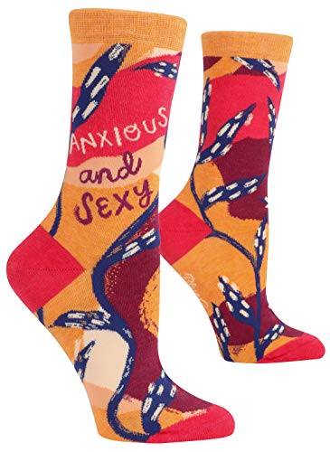 Blue Q Women's Novelty Crew Socks (fit women's shoe size 5-10)