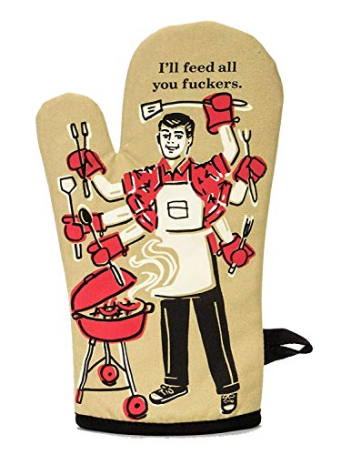Blue Q Oven Mitt,Ill Feed All You F--kers,One size