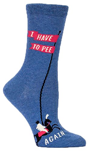 Blue Q Unisex-Adult I Have to Pee Again Crew Socks Womens Shoe Size 5-10