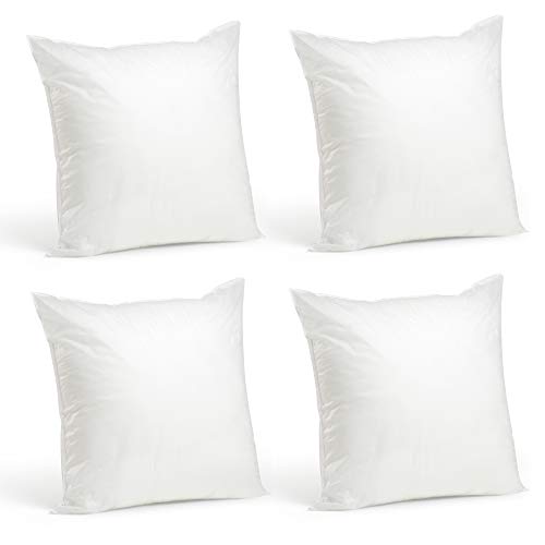 Book Cover Foamily Set of 4 - 20 x 20 Premium Hypoallergenic Stuffer Pillow Inserts Sham Square Form Polyester, 20