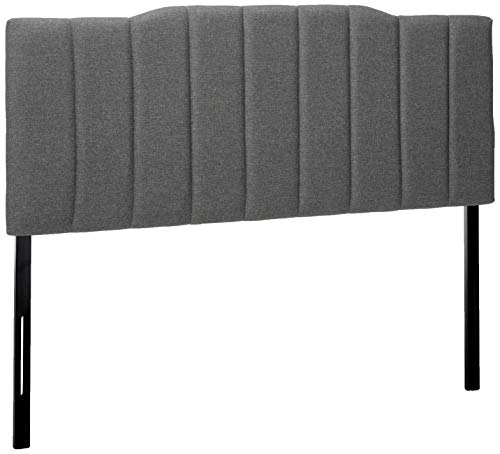 Book Cover Zinus Satish Upholstered Channel Stitched Headboard in Grey, Full