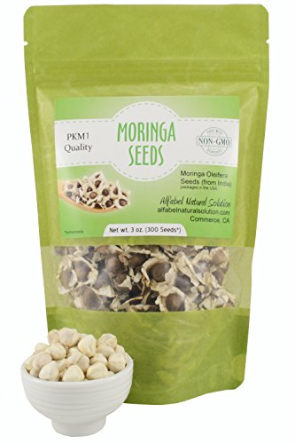Moringa Oleifera Seeds Non-GMO PKM1 Premium Quality - Organically Grown - 3 oz. - Resealable Stand Up Pouch