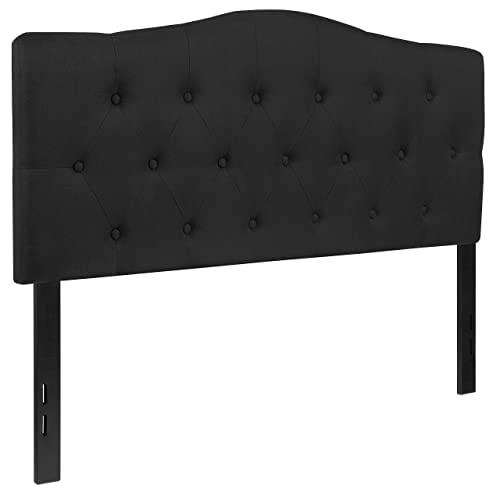 Book Cover Flash Furniture Cambridge Tufted Upholstered Full Size Headboard in Black Fabric