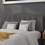 Flash Furniture Cambridge Tufted Upholstered Queen Size Headboard in Dark Gray Fabric