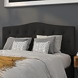 Flash Furniture Cambridge Tufted Upholstered Queen Size Headboard in Black Fabric