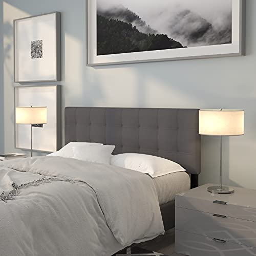 Flash Furniture Bedford Tufted Upholstered Queen Size Headboard in Dark Gray Fabric
