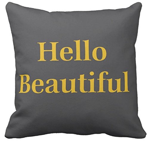 Book Cover Kissenday 18X18 Inch Hello Beautiful Quote Cotton Polyester Decorative Home Decor Sofa Couch Desk Chair Bedroom Car Humorous Funny Cute Daughter Granddaughter Saying Gift Square Throw Pillow Case
