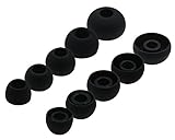 ALXCD Ear Tips Compatible with Galaxy SM-R140 Headphones, XS/S/M/L/XL 5 Sizes 5 Pairs Silicone Replacement Earbuds Tips, Fit for SM-R140, 5 Pairs, Black