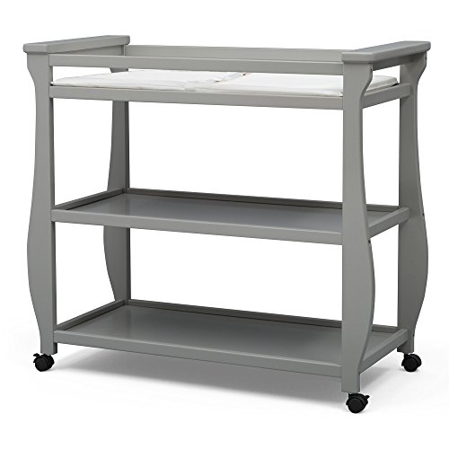 Book Cover Delta Children Lancaster Changing Table with Wheels and Changing Pad, Grey