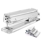 Acrylic Clear Stapler - Silver Stapler Makes a Cool Office Desk Accessory for Office, Home, or School - Uses Standard Staples
