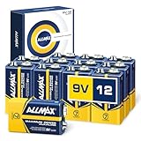 Allmax 9V Maximum Power Alkaline Batteries (12 Count) – Ultra Long-Lasting, 7-Year Shelf Life, Leakproof Design, Maximum Performance