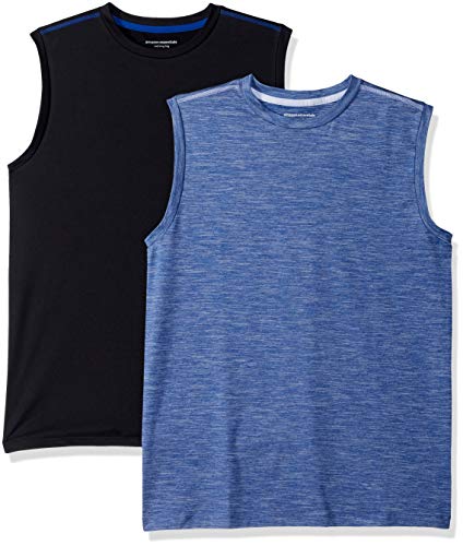 Amazon Essentials Boys' Active Performance Muscle Tank Tops, Pack of 2