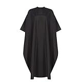 Coobi Professional Hair Salon Nylon Cape Barber Cape with Snap Closure- 62" x 50" Black