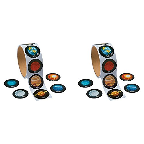 Fun Express 200 ~ Solar System / Planets Stickers ~ 1.5" ~ New / Shrink-wrapped