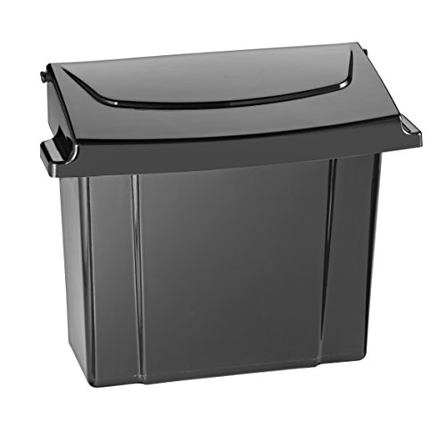 Alpine Sanitary Napkins Receptacle - Feminine Hygiene Products, Tampon & Waste Disposal Container - Durable ABS Plastic - Seals Tightly & Traps Odors -Easy Installation Hardware Included (Black)