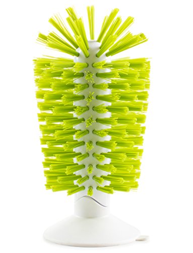 Glass Cleaning Brush By Lemonade: Standing Wine Glass And Bottle Cleaner With Strong Suction Cup with Base For Quick Scrubbing With Easy Release Tab, Stable Washing For Cups, Mugs, Decanters And Jugs
