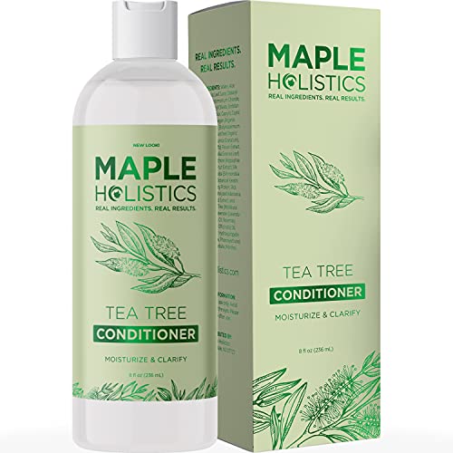 Book Cover Tea Tree Oil Conditioner + Color Safe Dandruff and Dry + Damaged Hair Treatment - Dry Scalp Relief Moisturizer to Naturally Refresh Hair with Pure Tea Tree Essential Oil