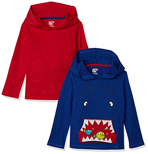 Amazon Essentials Boys and Toddlers' Lightweight Hooded Long-Sleeve T-Shirts (Previously Spotted Zebra), Pack of 2