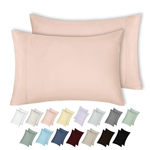 400 Thread Count 100% Cotton Pillow Cases, Blush King Pillowcase Set of 2, Long - Staple Combed Pure Natural Cotton Pillows for Sleeping, Soft & Silky Sateen Weave Best Pillow Covers