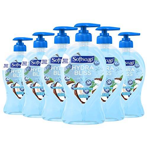 Softsoap Hydra Bliss Hydrating Liquid Hand Soap, Water and Blueberry, Coconut 67.5 Fl Oz (6 Pack)
