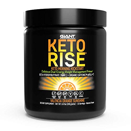 Book Cover Keto Rise - Exogenous Ketones Powder with Caffeine - BHB Salt Morning Energy Formula Designed to Boost Ketone Levels, Increase Performance and Support Your Ketogenic Diet, 15 Servings - Valencia OJ