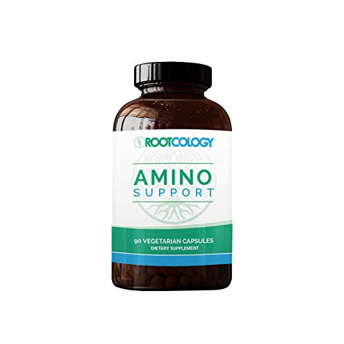 Book Cover Rootcology Amino Support - Amino Acid Complex Capsules with L-Glutamine, Glycine and MSM - Dietary Supplement for Safe Liver Detox Cleanse by Izabella Wentz (90 Capsules)