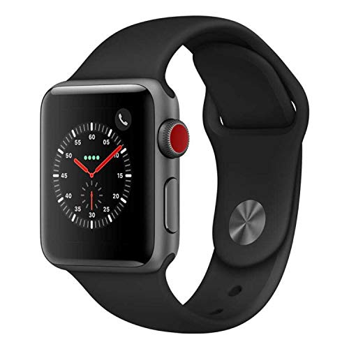 Book Cover Apple Watch Series 3 42mm Smartwatch (GPS + Cellular, Space Gray Aluminum Case, Black Sport Band) (Renewed)
