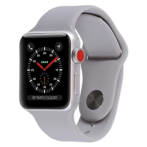 Apple Watch Series 3 (GPS + Cellular, 42MM) - Silver Aluminum Case with Fog Sport Band (Renewed)
