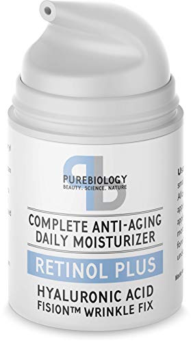 Book Cover Pure Biology Retinol Moisturizer Cream with Hyaluronic Acid, Vitamins B5, E & Breakthrough Anti Aging, Anti Wrinkle Complex â€“ Face & Eye Skin Care for Men & Women, All Skin Types, 1.7 OZ