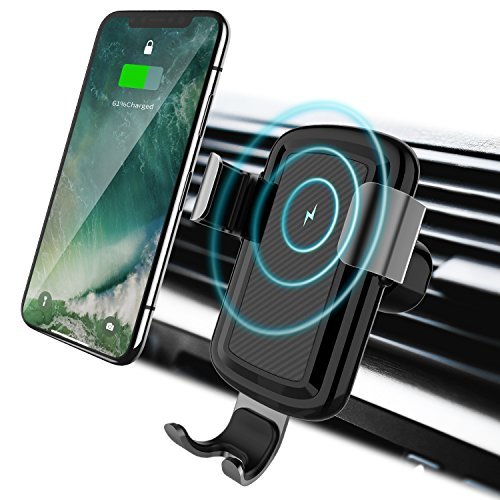 Book Cover LICHEERS Wireless Car Charger Phone Mount, Gravity Car Wireless Charger Phone Holder Compatible with iPhone X/8/8 Plus Samsung S8/S8 Plus/S7/S7 (Black)